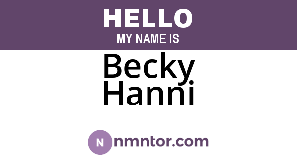 Becky Hanni