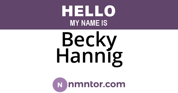 Becky Hannig