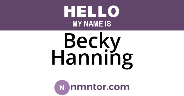 Becky Hanning