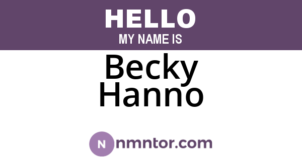 Becky Hanno