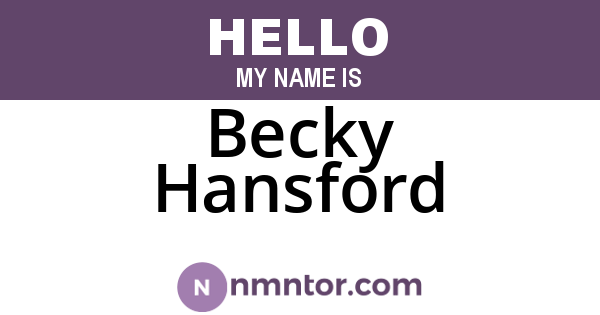 Becky Hansford