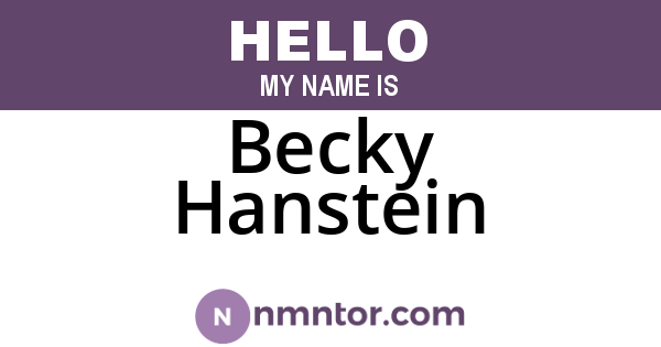 Becky Hanstein