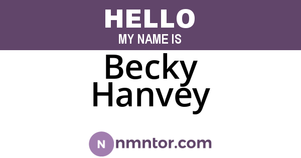 Becky Hanvey