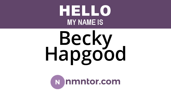 Becky Hapgood