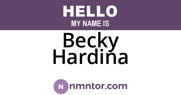 Becky Hardina