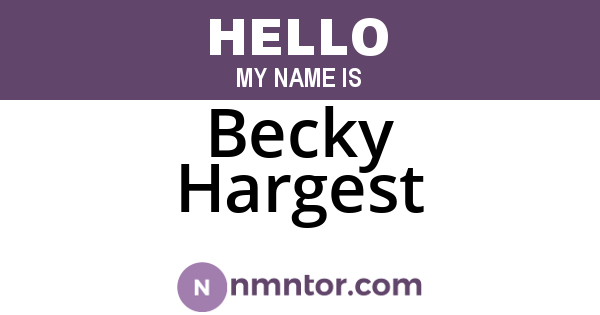 Becky Hargest