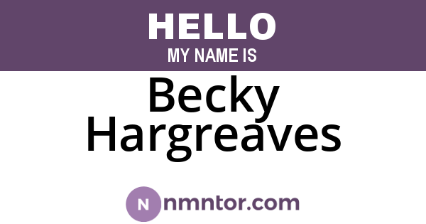 Becky Hargreaves