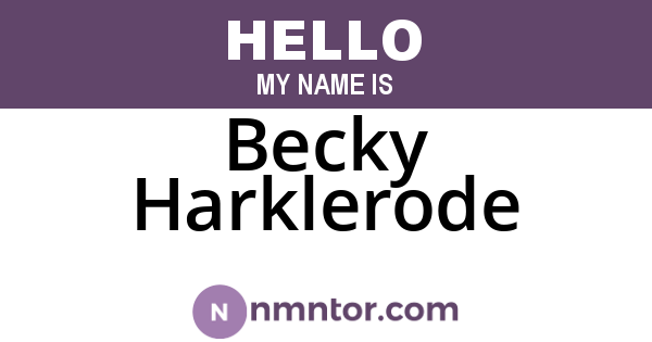 Becky Harklerode
