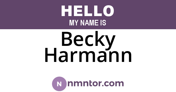 Becky Harmann