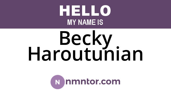 Becky Haroutunian