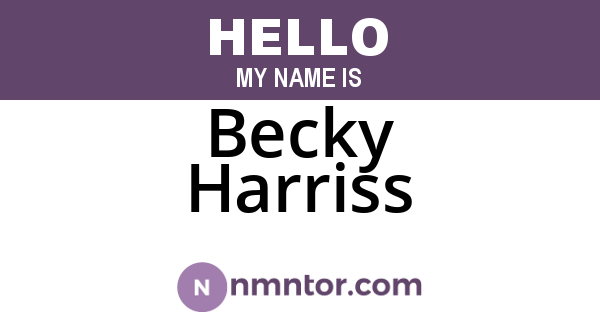 Becky Harriss