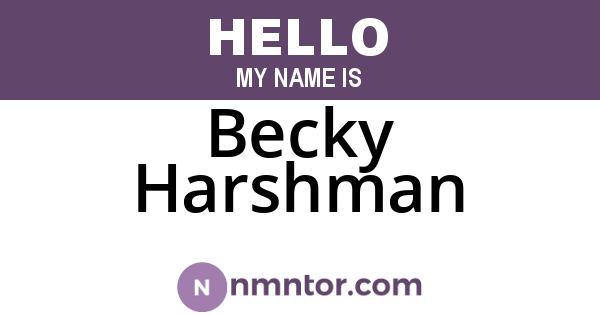 Becky Harshman