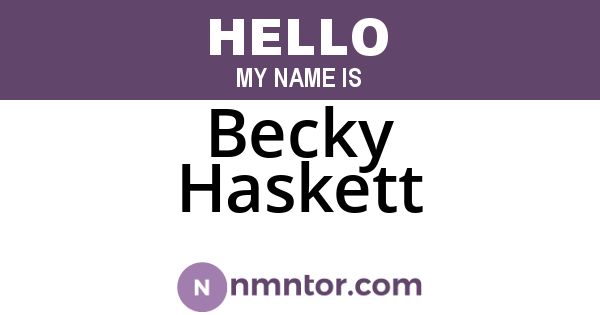 Becky Haskett