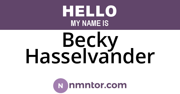 Becky Hasselvander