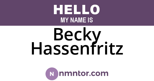 Becky Hassenfritz