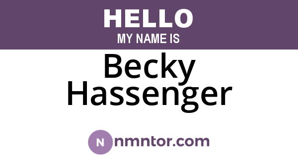 Becky Hassenger