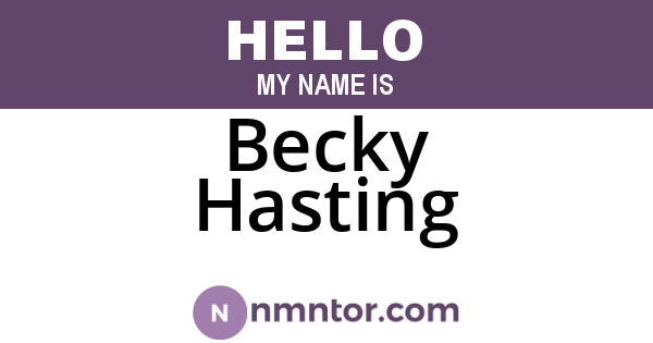 Becky Hasting
