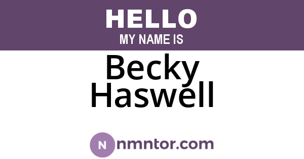 Becky Haswell