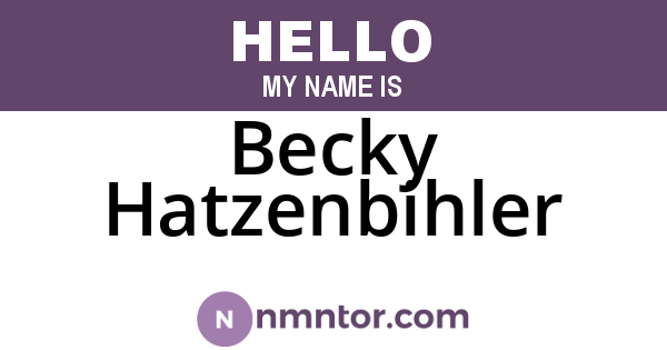 Becky Hatzenbihler