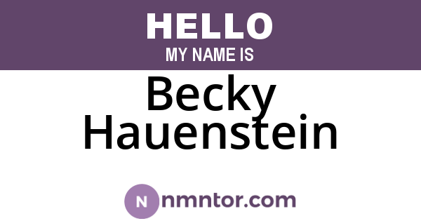 Becky Hauenstein