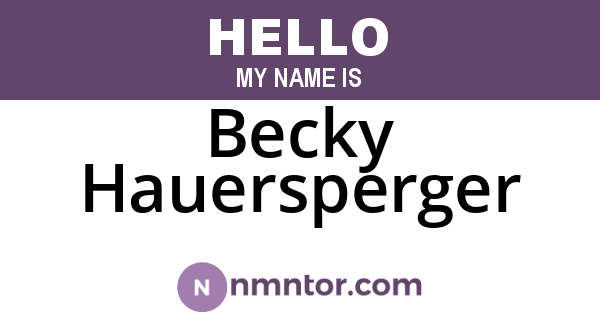 Becky Hauersperger