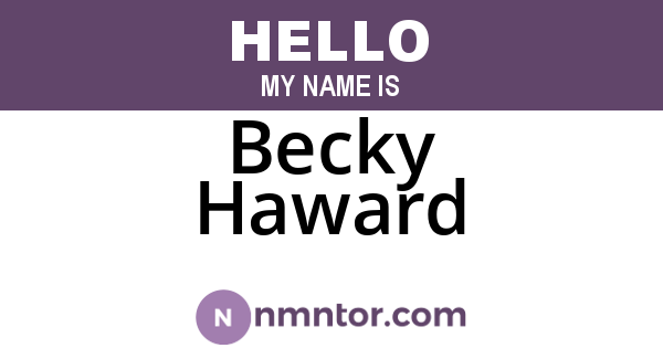 Becky Haward
