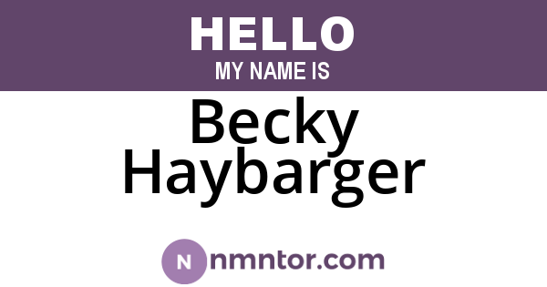 Becky Haybarger
