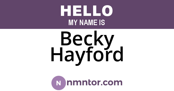 Becky Hayford