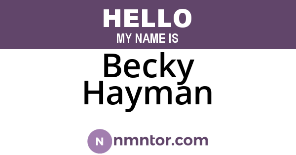 Becky Hayman