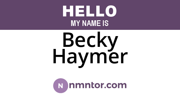 Becky Haymer