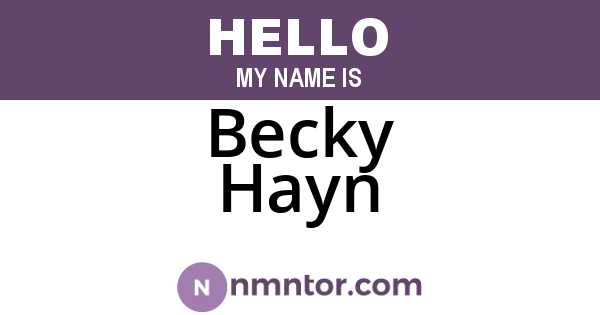 Becky Hayn