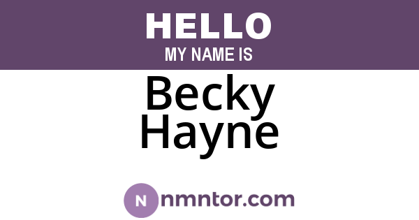 Becky Hayne