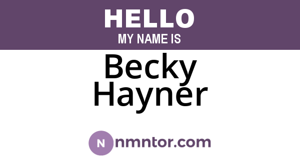 Becky Hayner