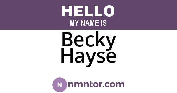 Becky Hayse