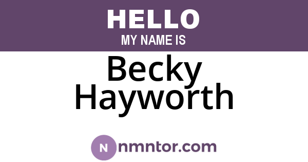 Becky Hayworth