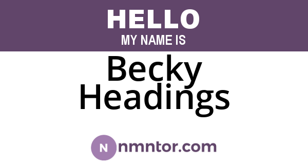 Becky Headings