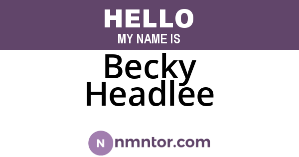 Becky Headlee