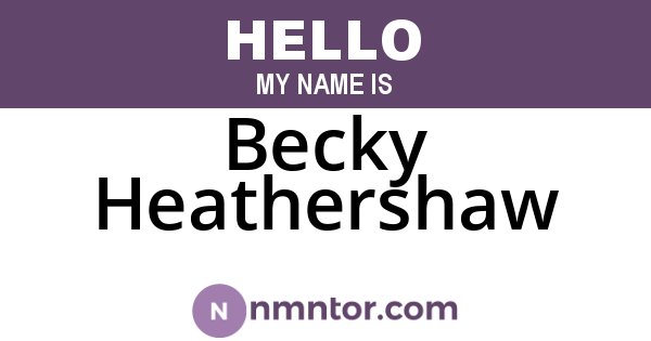 Becky Heathershaw