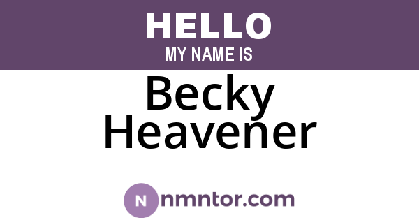 Becky Heavener