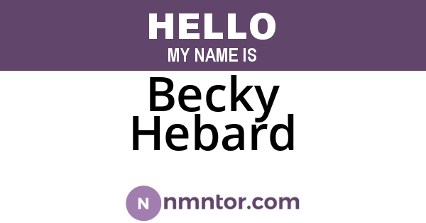 Becky Hebard