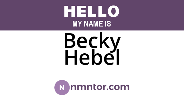 Becky Hebel