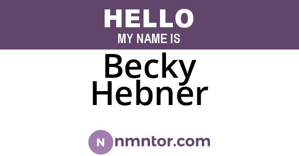Becky Hebner