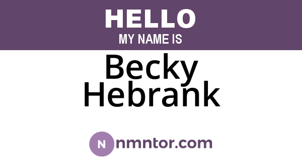 Becky Hebrank