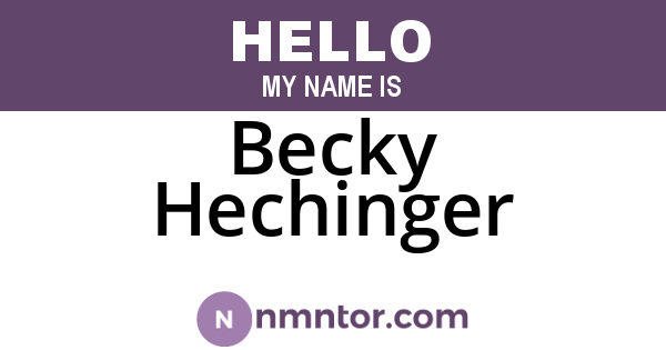 Becky Hechinger