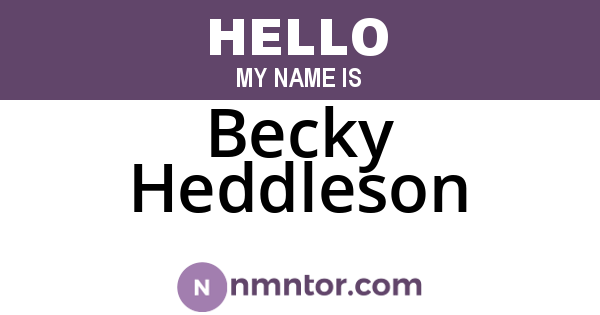 Becky Heddleson
