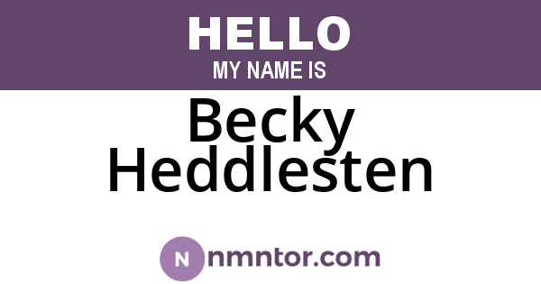 Becky Heddlesten