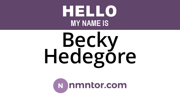 Becky Hedegore