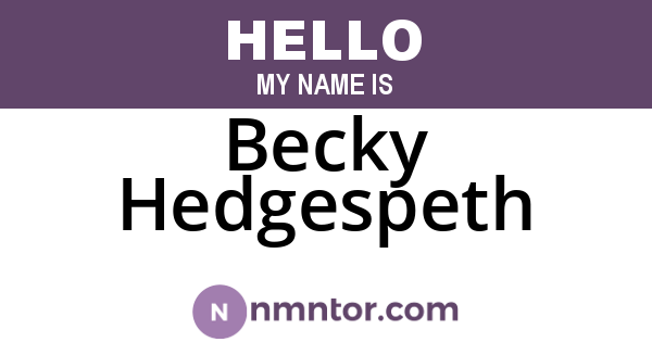 Becky Hedgespeth
