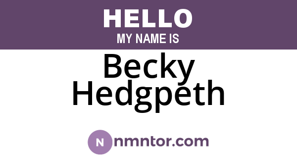 Becky Hedgpeth