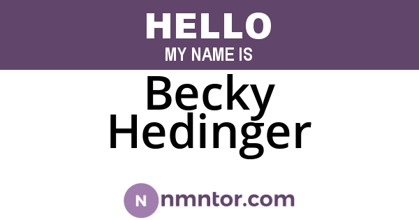 Becky Hedinger